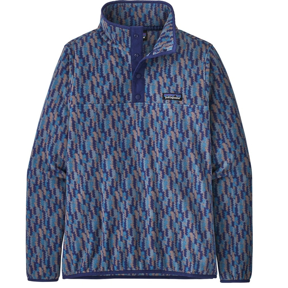 Patagonia Micro D Snap-T Pullover 'Climbing Trees Ikat' Sound Blue size Large